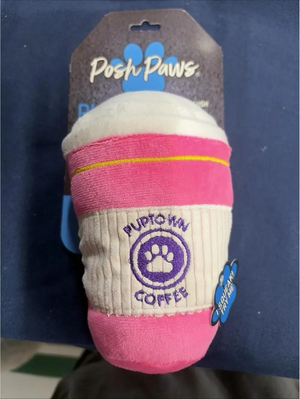 Posh Paws Plush Dog Toy Puptown Coffee Pink Pet Toy Soft Chew
